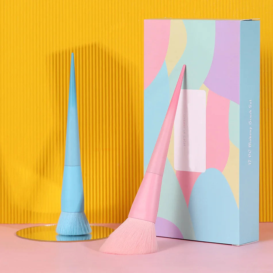 17 pinceaux de maquillage multicolores pinceaux de couleur ensemble de pinceaux de maquillage outils de maquillage ensemble complet
