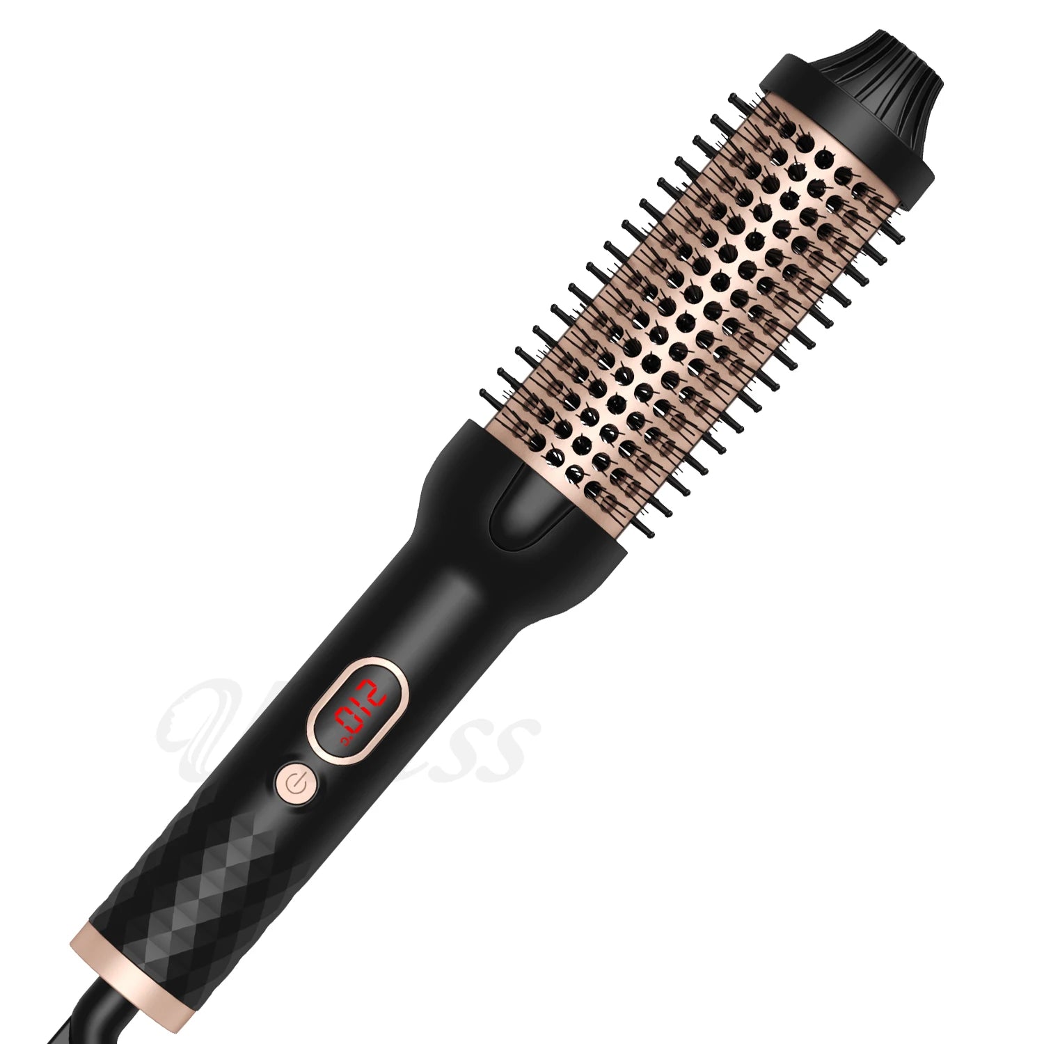 Brosse thermique chauffante pour bigoudi, fer à friser, brosse ronde métropolitaine, brosse volumisante, peigne à lisser en céramique, 1.5 pouces
