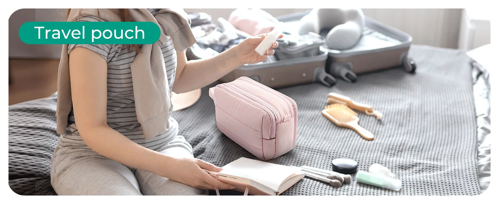 BAGSMART trousse de toilette de voyage sac cosmétique étanche pour femme sac de rangement de produits de soins de la peau de grande capacité sac de bain sec et humide