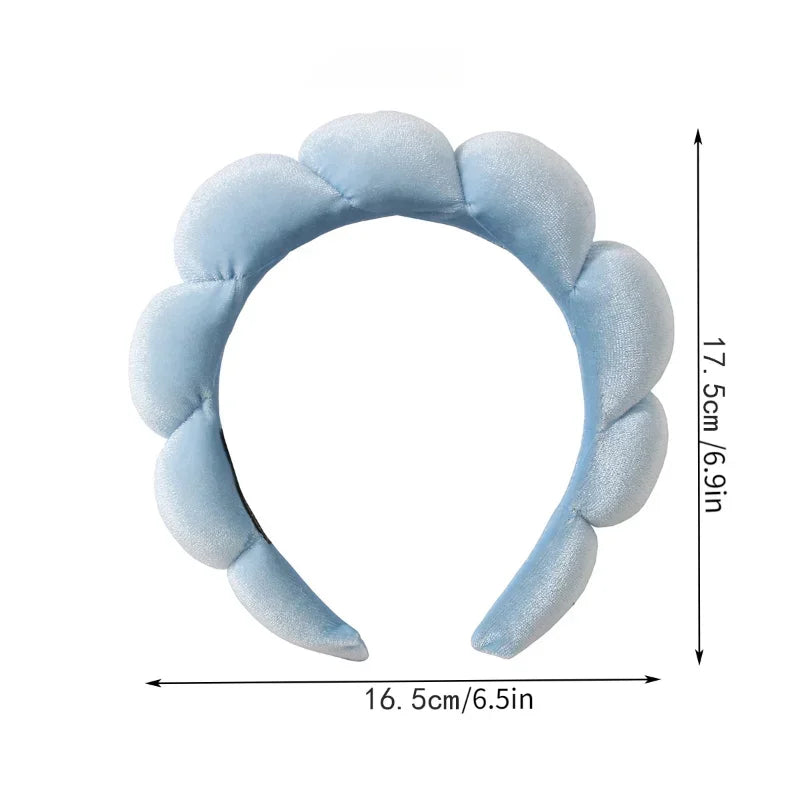 Bandeaux de sauna en éponge bouffante pour femmes et filles, masque facial de yoga, cheveux de sport, lavage du visage, soins de la peau, spa de maquillage, 3 pièces par ensemble