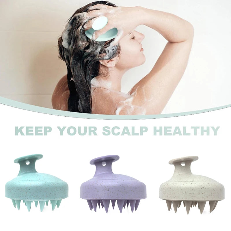 Brosse de lavage des cheveux TPE + paille de blé, brosse de lavage des cheveux, brosse de tête du cuir chevelu, peigne anti-démangeaison, brosse de Massage, outil de coiffure