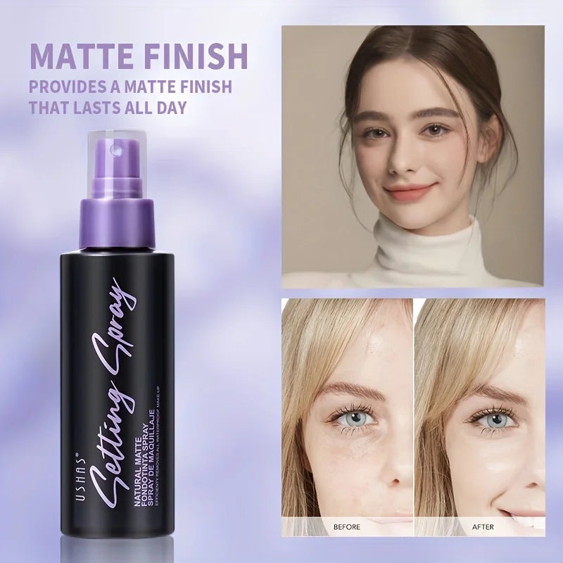 USHAS – Spray de maquillage imperméable, longue durée, contrôle de l'huile, hydratant, mat, Non collant, fixateur de fond de teint