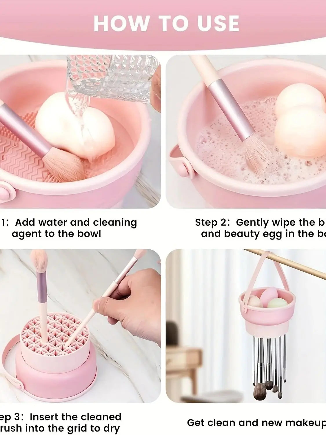 Tapis de nettoyage et support de séchage pour pinceaux de maquillage en Silicone 3 en 1, outil de nettoyage et de séchage de l'air pour pinceaux cosmétiques, Kit d'organisation d'outils de beauté